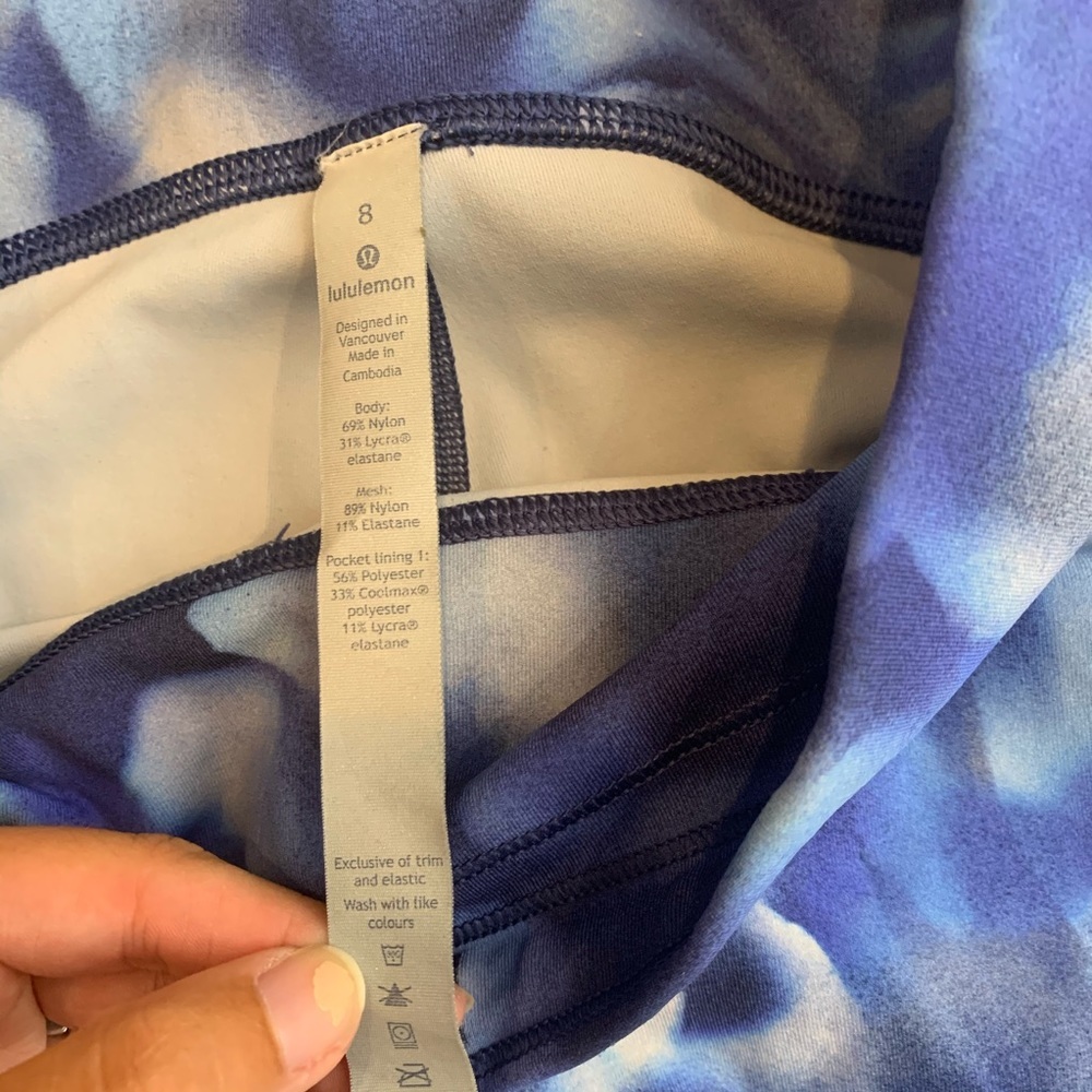 Lululemon blue train times crop 17” leggings - Picture 2 of 7